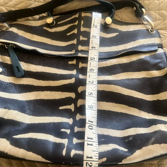 Furla Black and White Shoulder Bag with Zebra Print - Picture 11 of 14